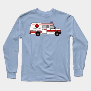 Ambulance cartoon illustration Long Sleeve T-Shirt